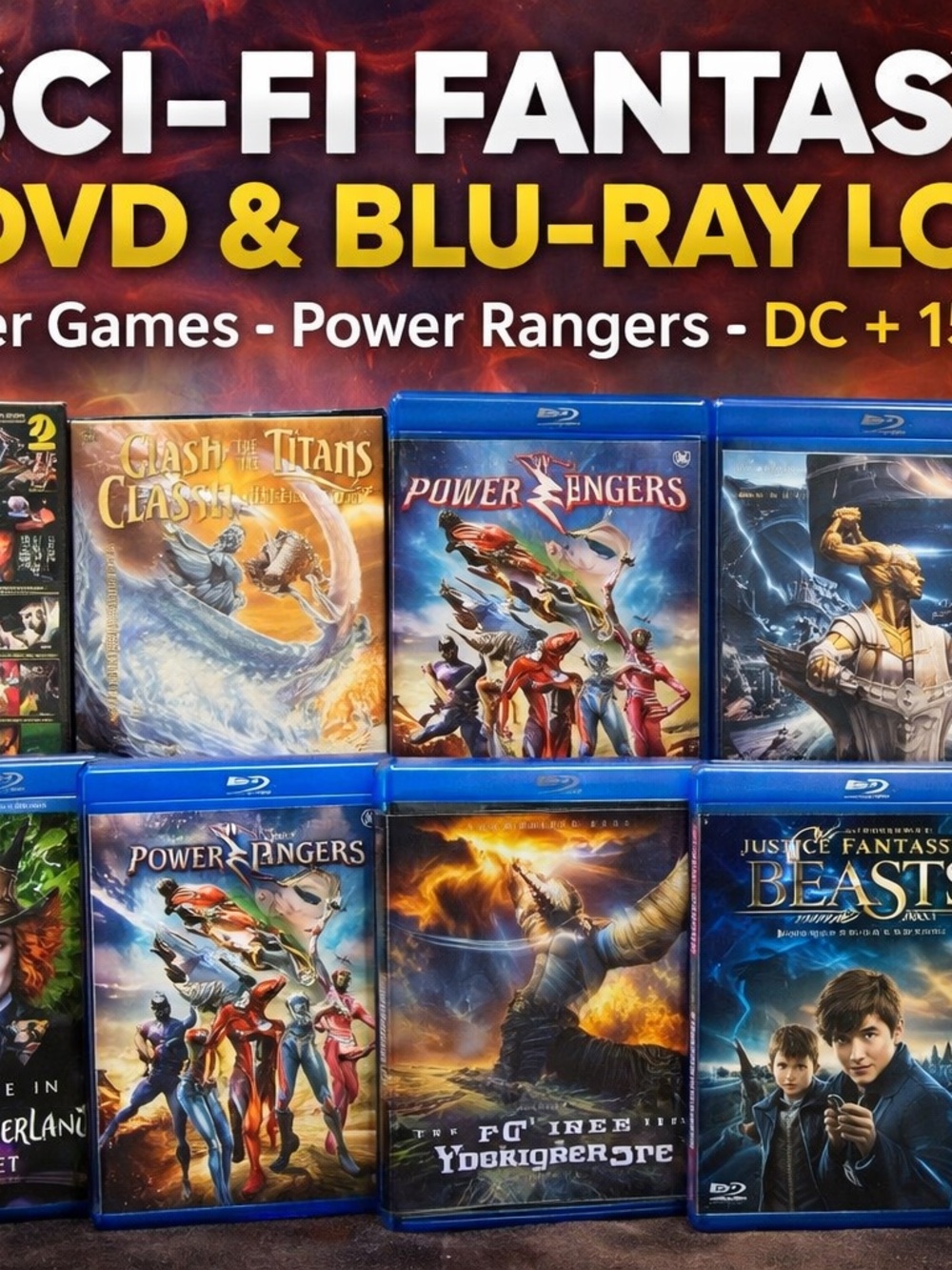 Sci-Fi Fantasy DVD & Blu-ray Lot – Hunger Games, Power Rangers, DC + 15 Movies